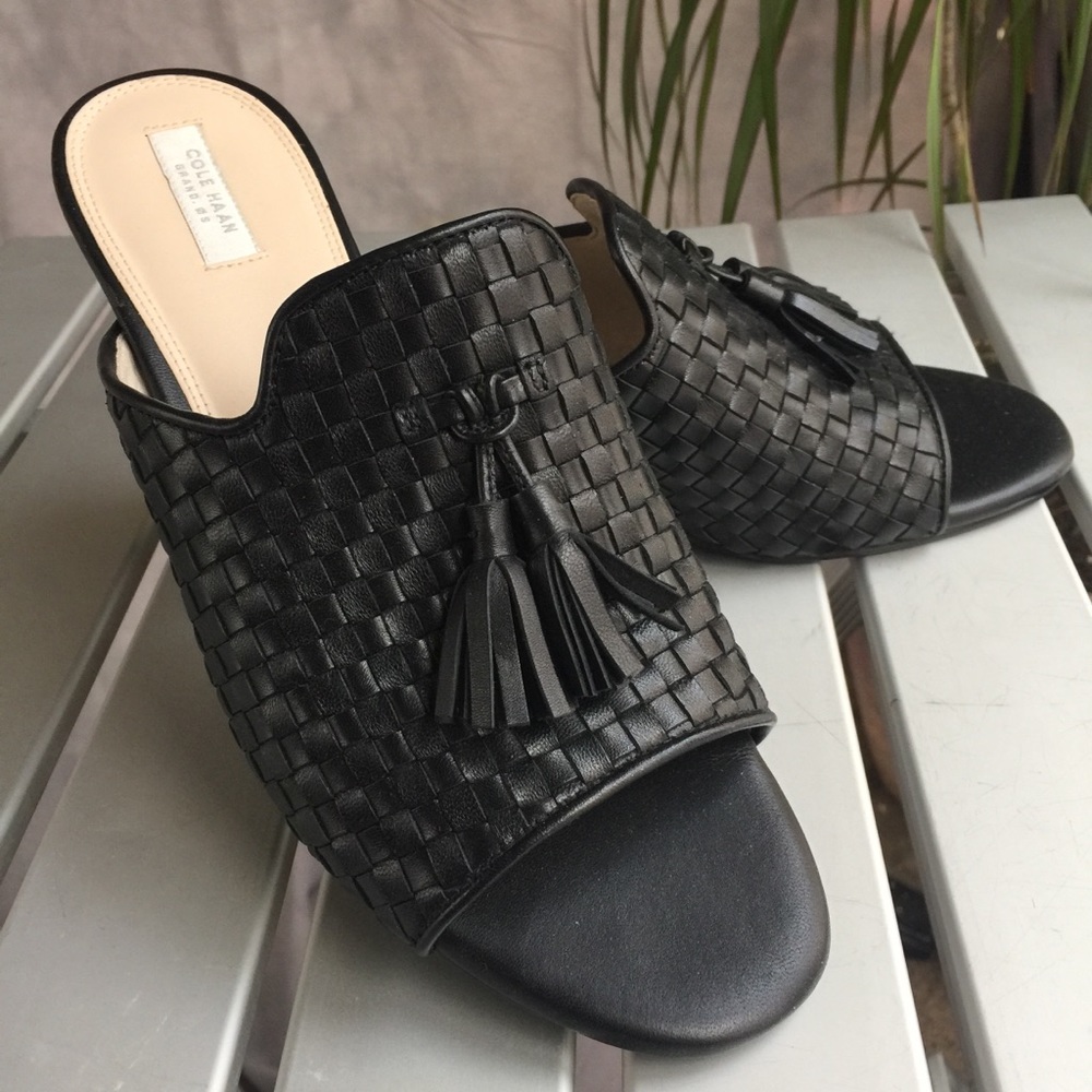 Cole Haan Black Jagger Wedge Sandal Sz 8.5B